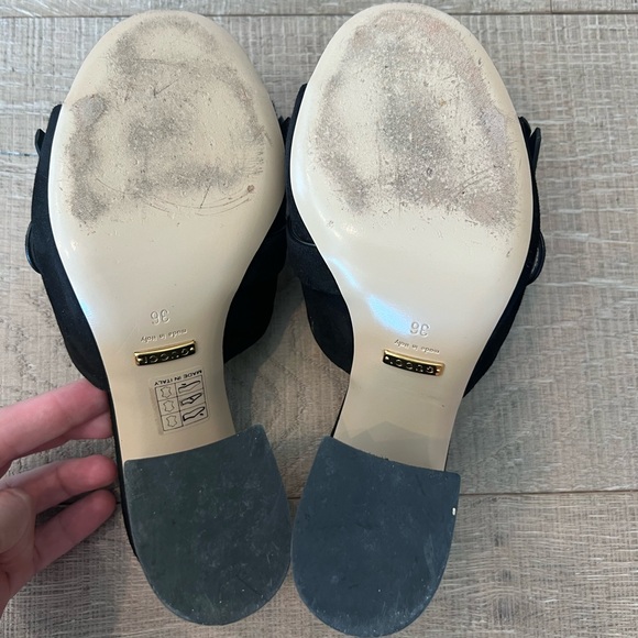 GUCCI Black Suede Fringe Mules - Picture 9 of 11